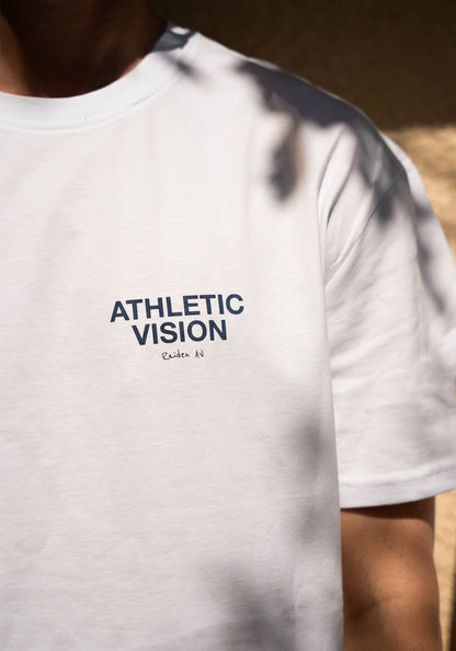 Oversized Tee Athletic Vision - White/ Vintage Blue